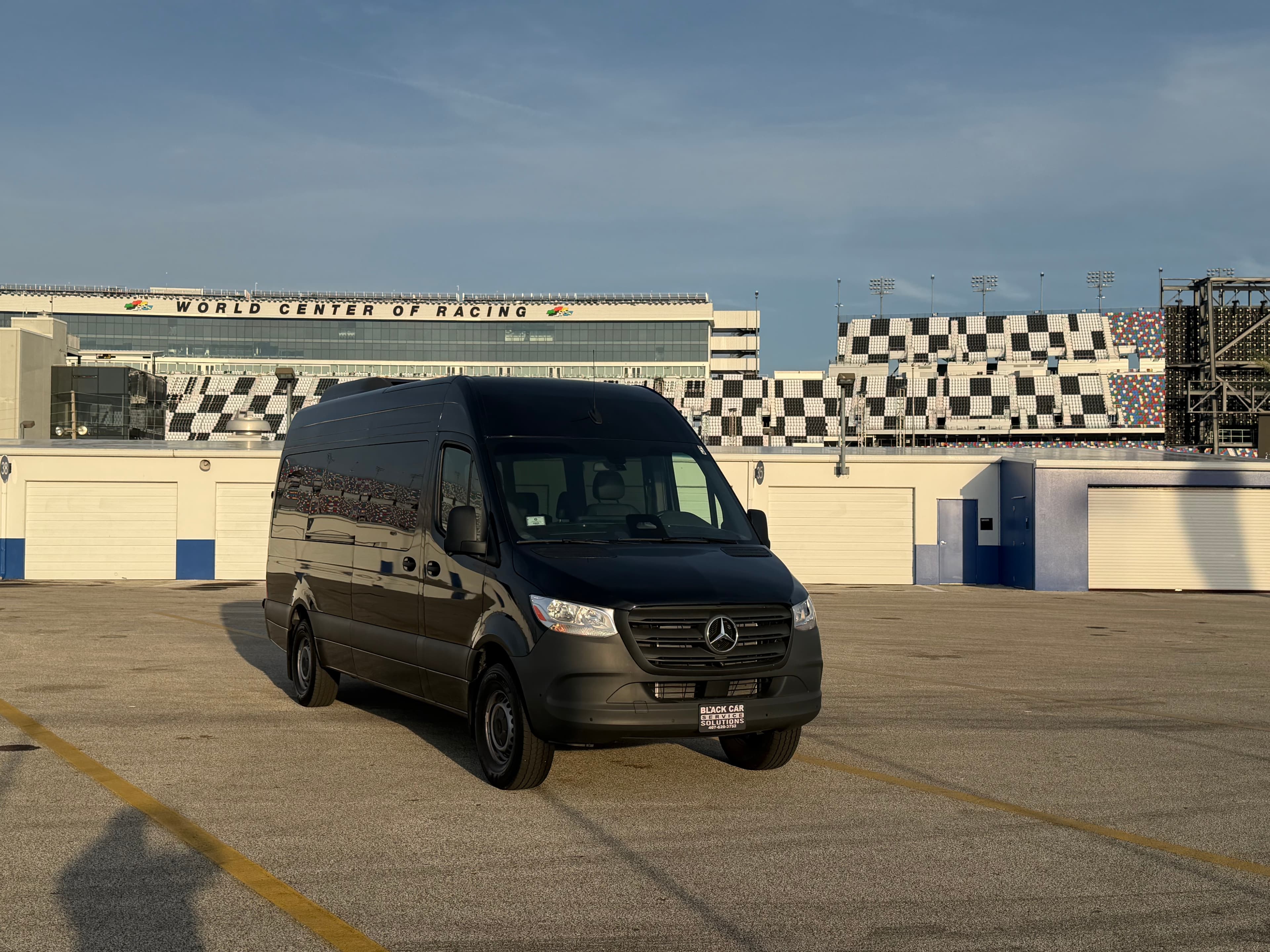 Mercedes Sprinter van at Daytona International Speedway